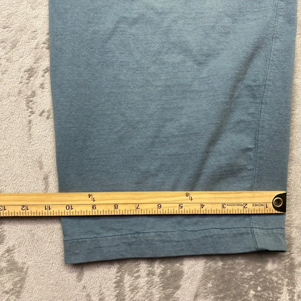 Big Dogs Mens Large Blue‎ Cotton Elastic Waist Wide Leg Cropped Lounge Pants